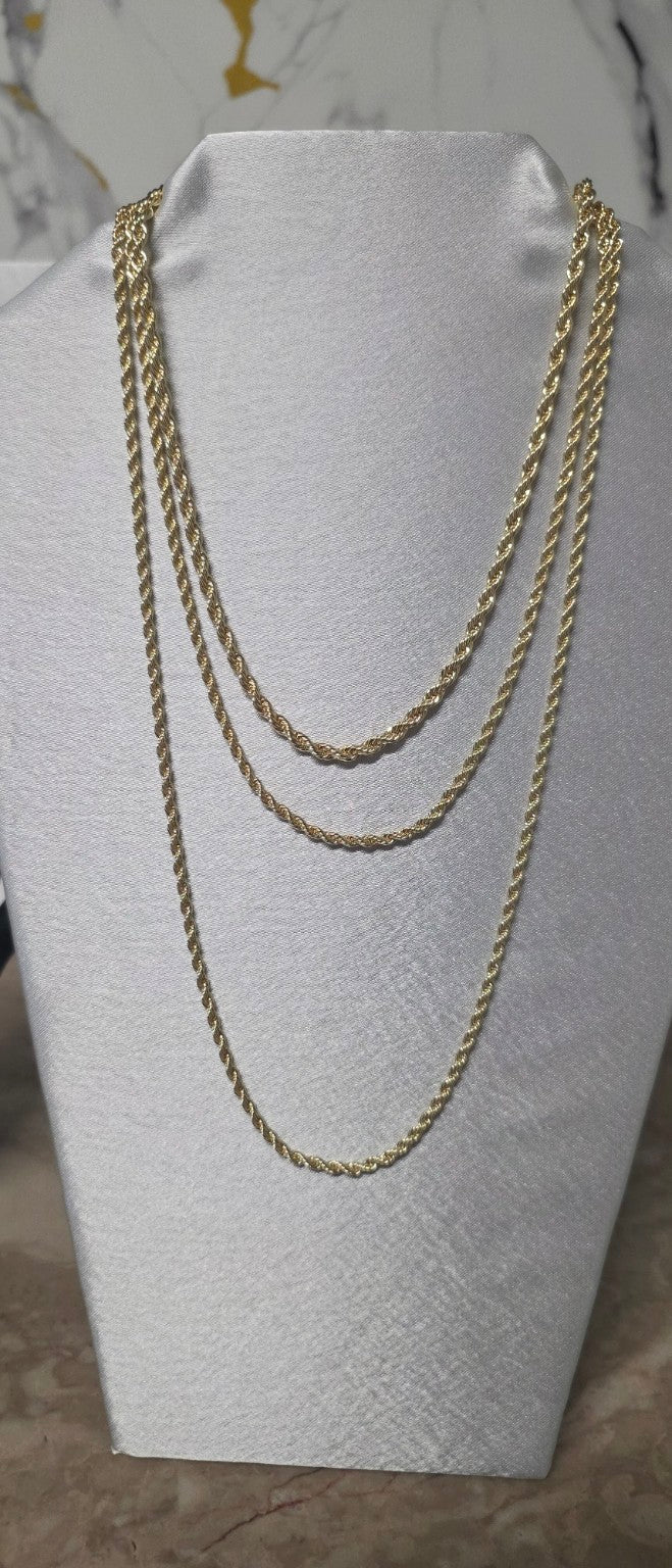 Cadena soga en oro laminado 14k