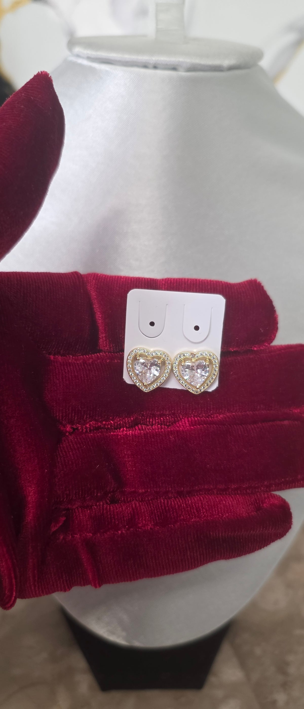 Pantallas Corazón con Zirconias | Oro Laminado 14K