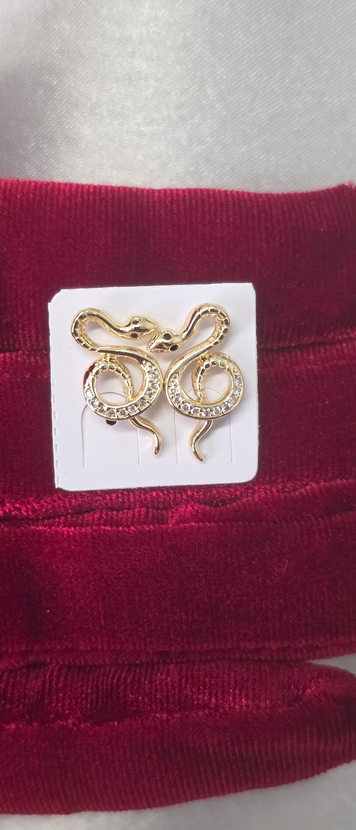 Pantallas Serpiente con Zirconias | Oro Laminado 14K