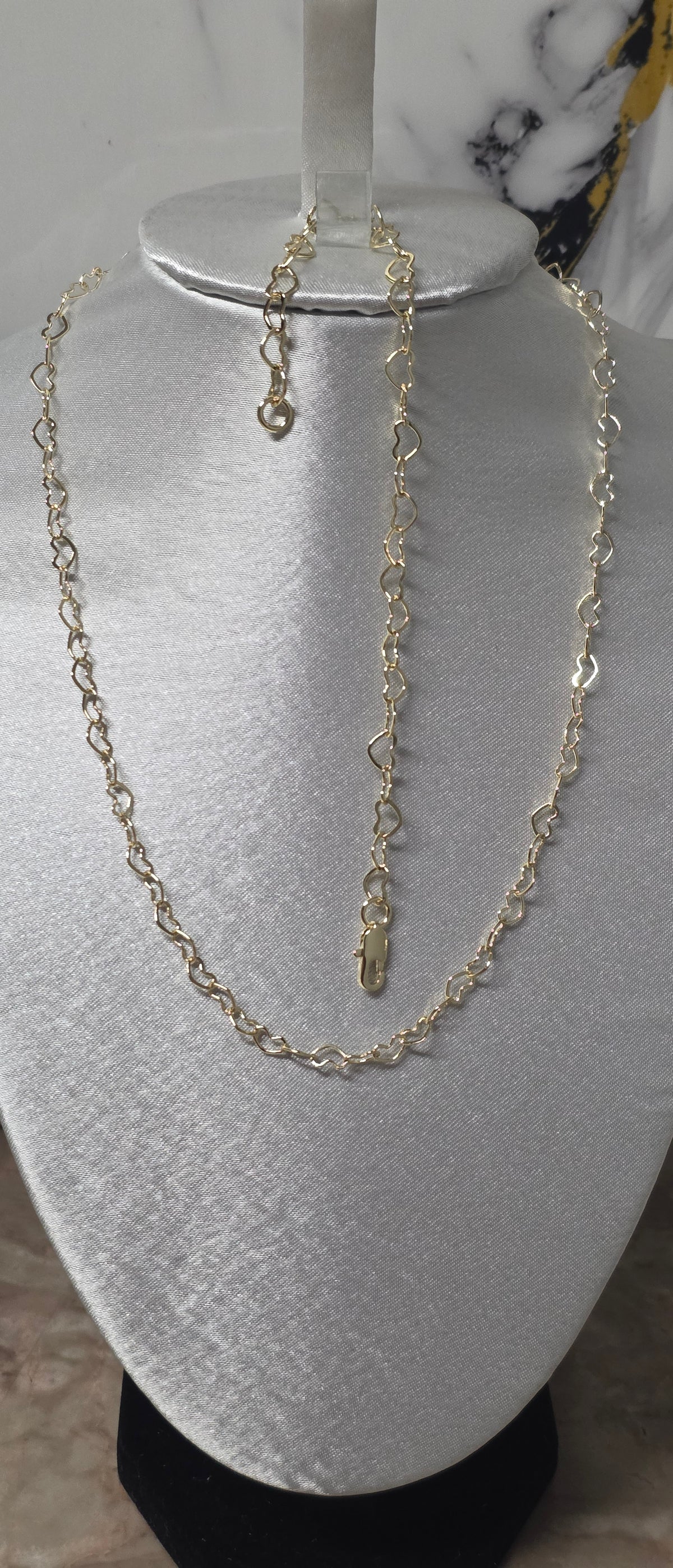 Set Corazones Cadena 18” + Pulsera 7” 5.5mm | Oro Laminado 14K