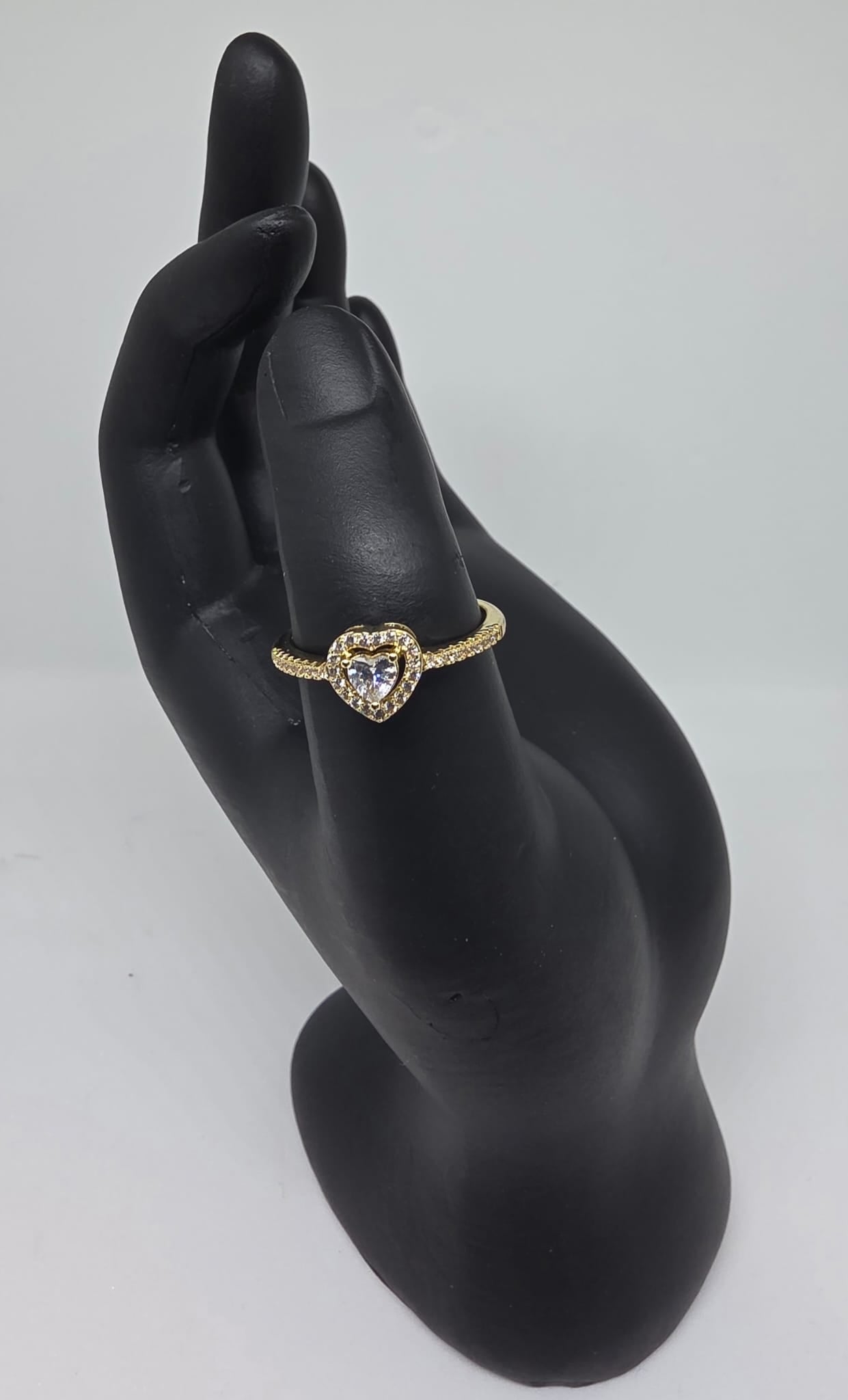 Anillo Corazón Brillante | Oro Laminado 14K