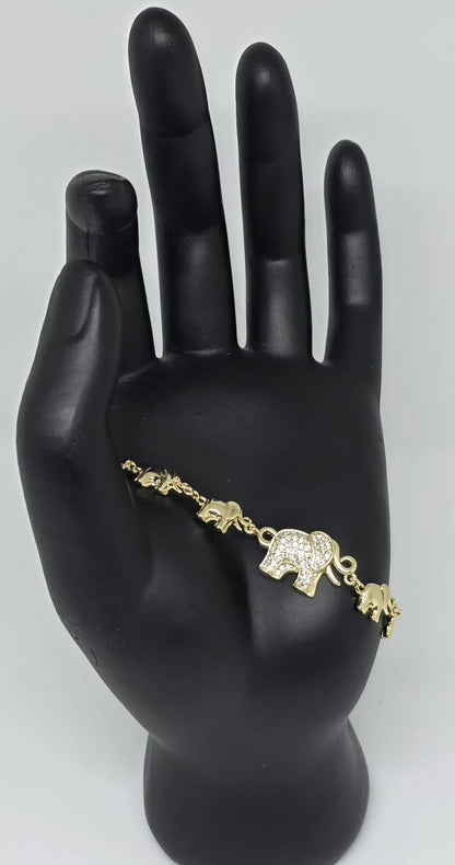 Familia de Elefantes | Oro Laminado 14K 🐘✨