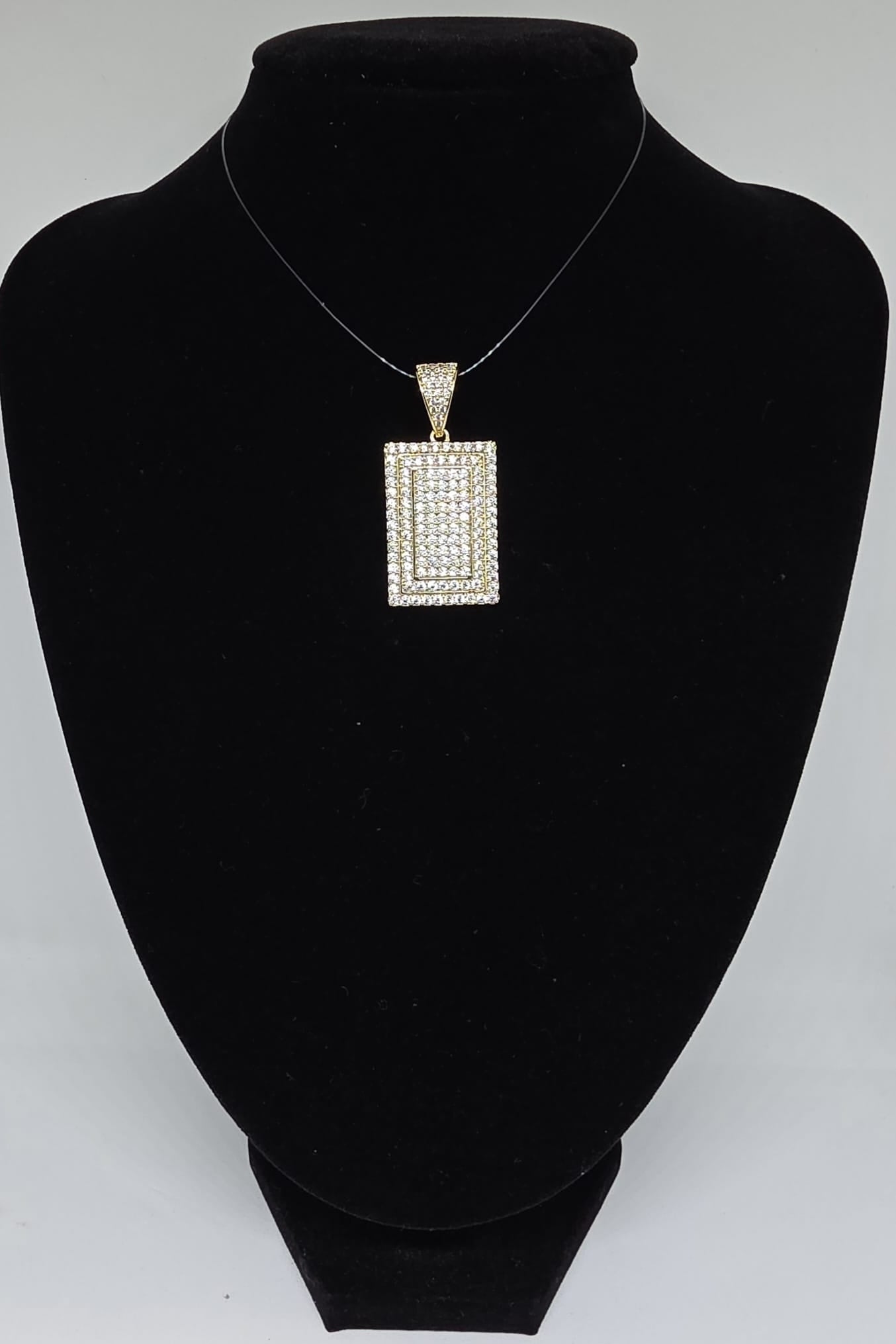 Pendant Rectangular Brillante | Oro Laminado 14K