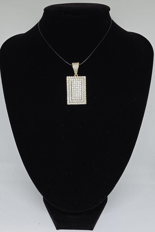 Pendant Rectangular Brillante | Oro Laminado 14K
