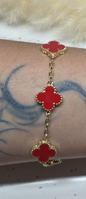 Pulsera 4 Hojas de Colores | Oro Laminado 14K