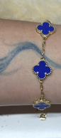 Pulsera 4 Hojas de Colores | Oro Laminado 14K