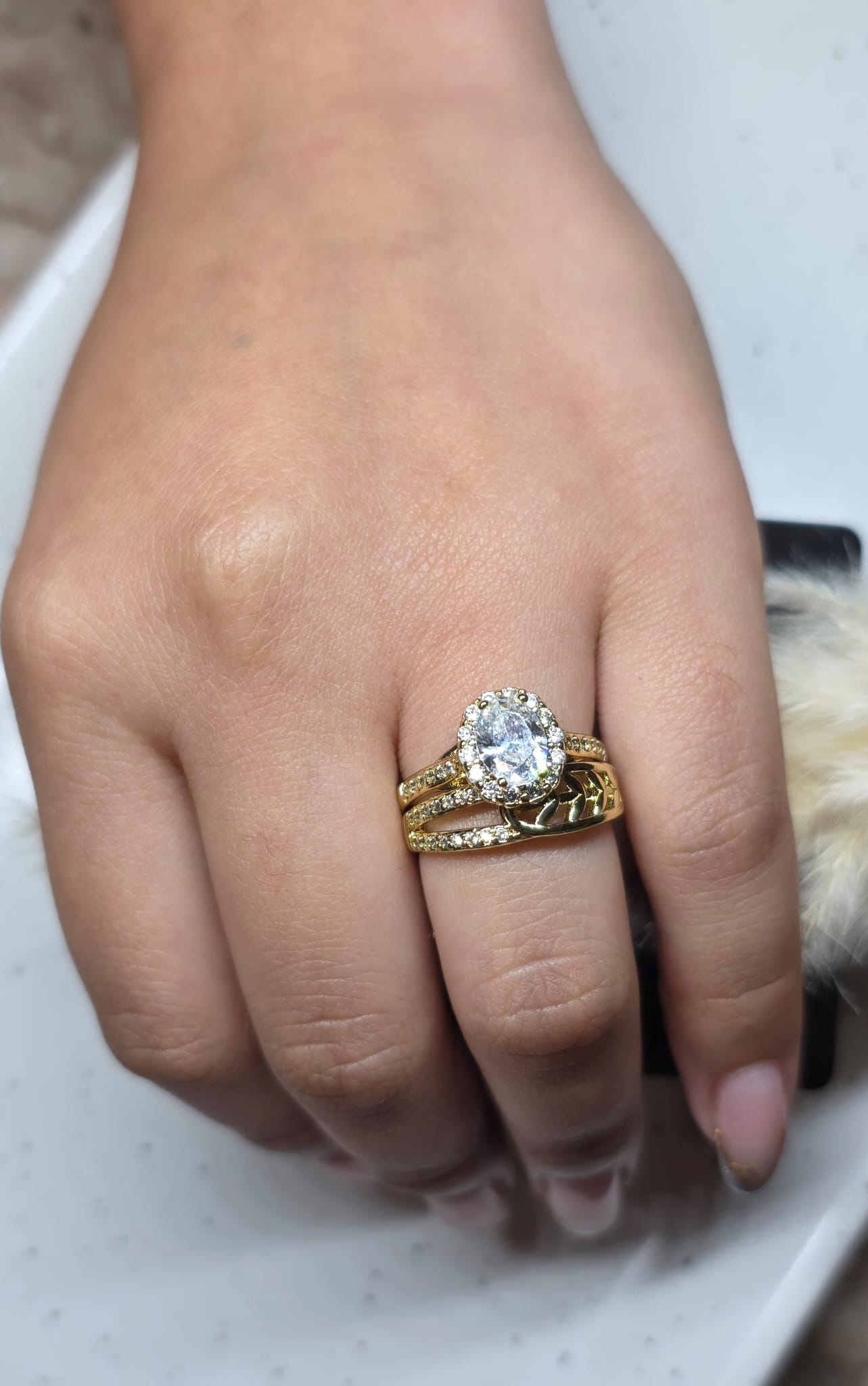 Set de 2 Anillos Ovalado Brillante | Oro Laminado 14K 💍✨