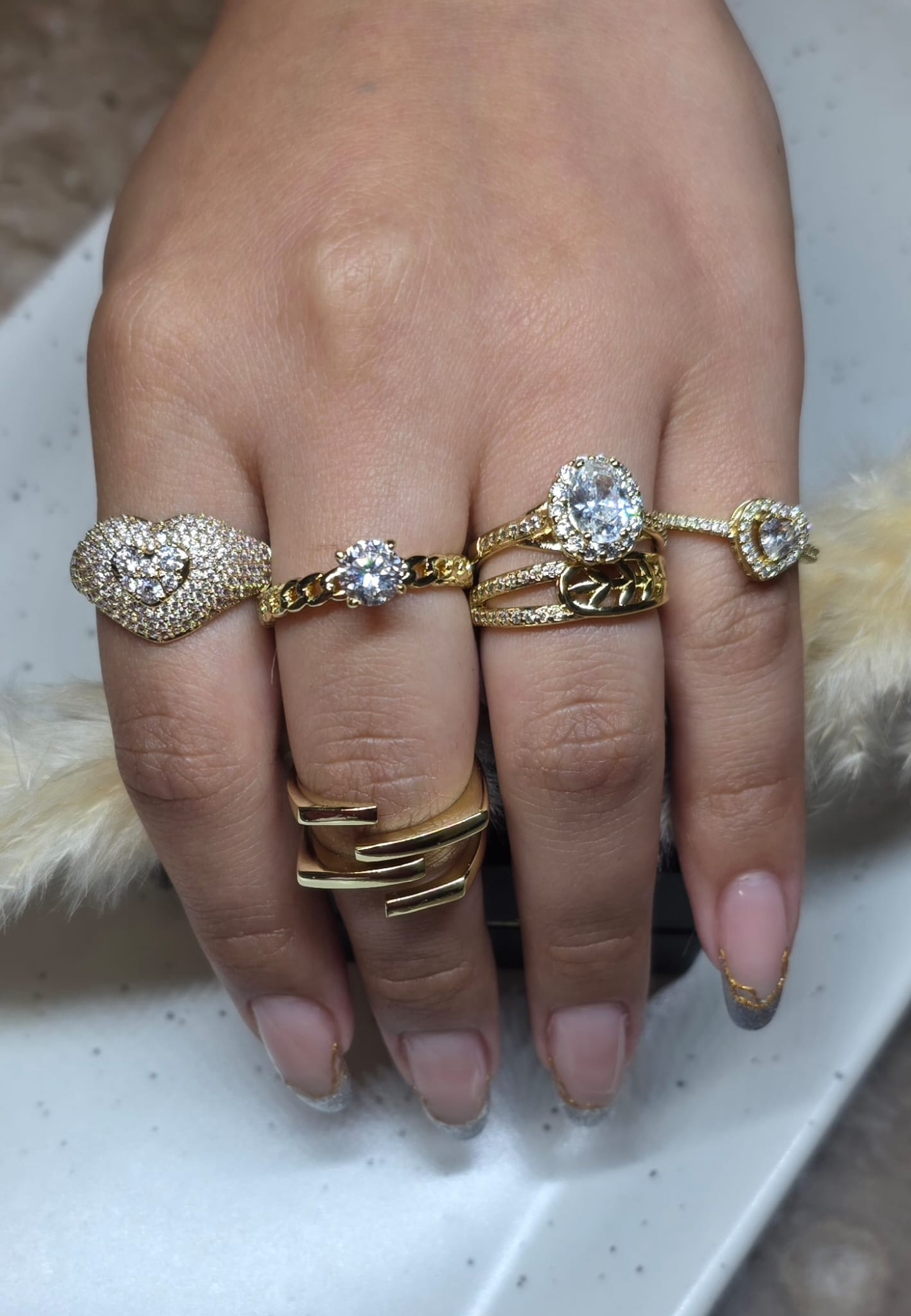 Anillo Corazón Brillante | Oro Laminado 14K