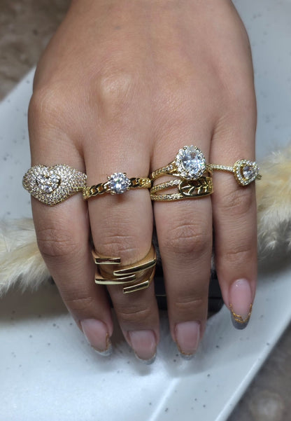 Anillo Corazón Brillante | Oro Laminado 14K
