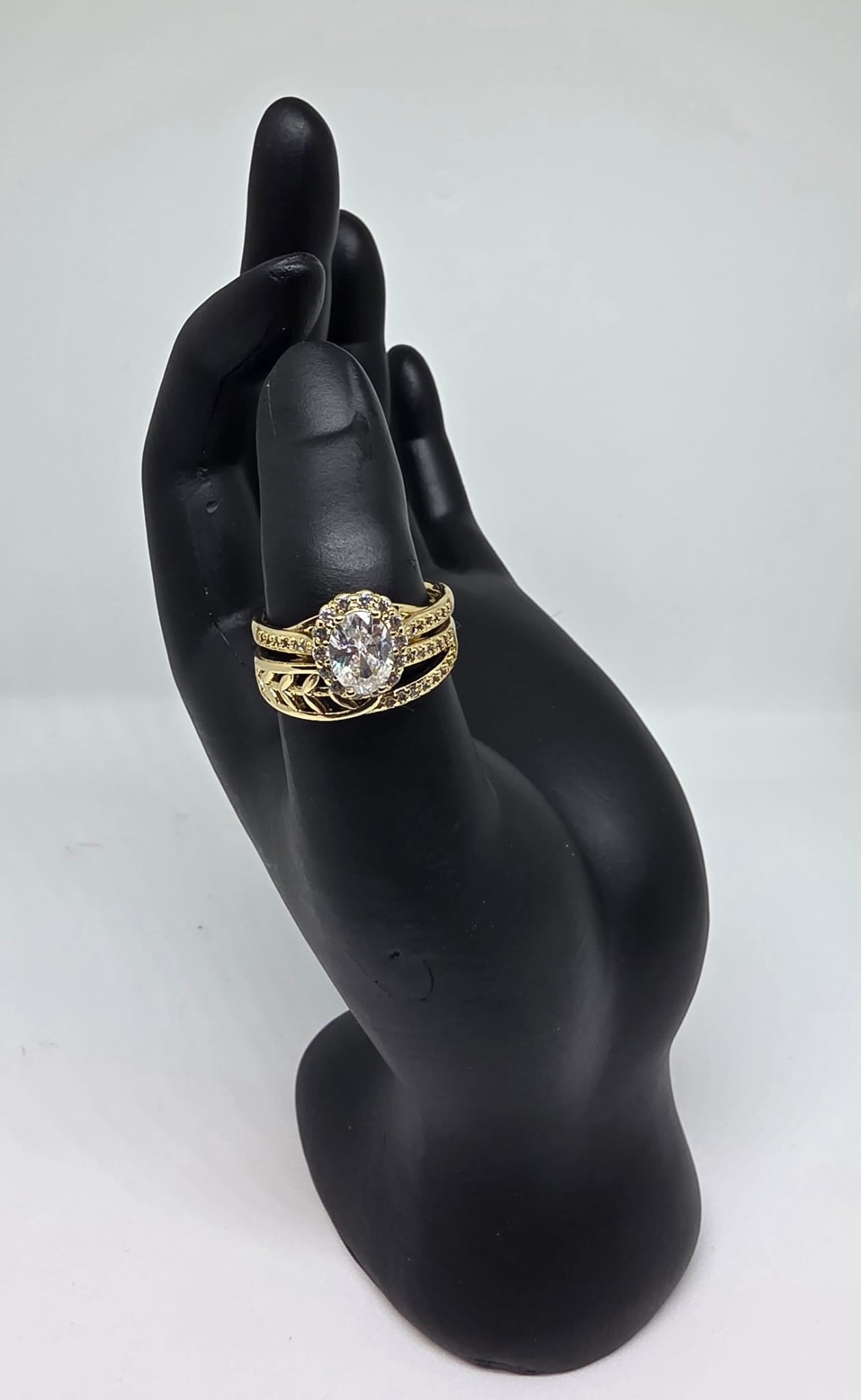 Set de 2 Anillos Ovalado Brillante | Oro Laminado 14K 💍✨