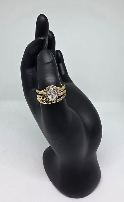 Set de 2 Anillos Ovalado Brillante | Oro Laminado 14K 💍✨