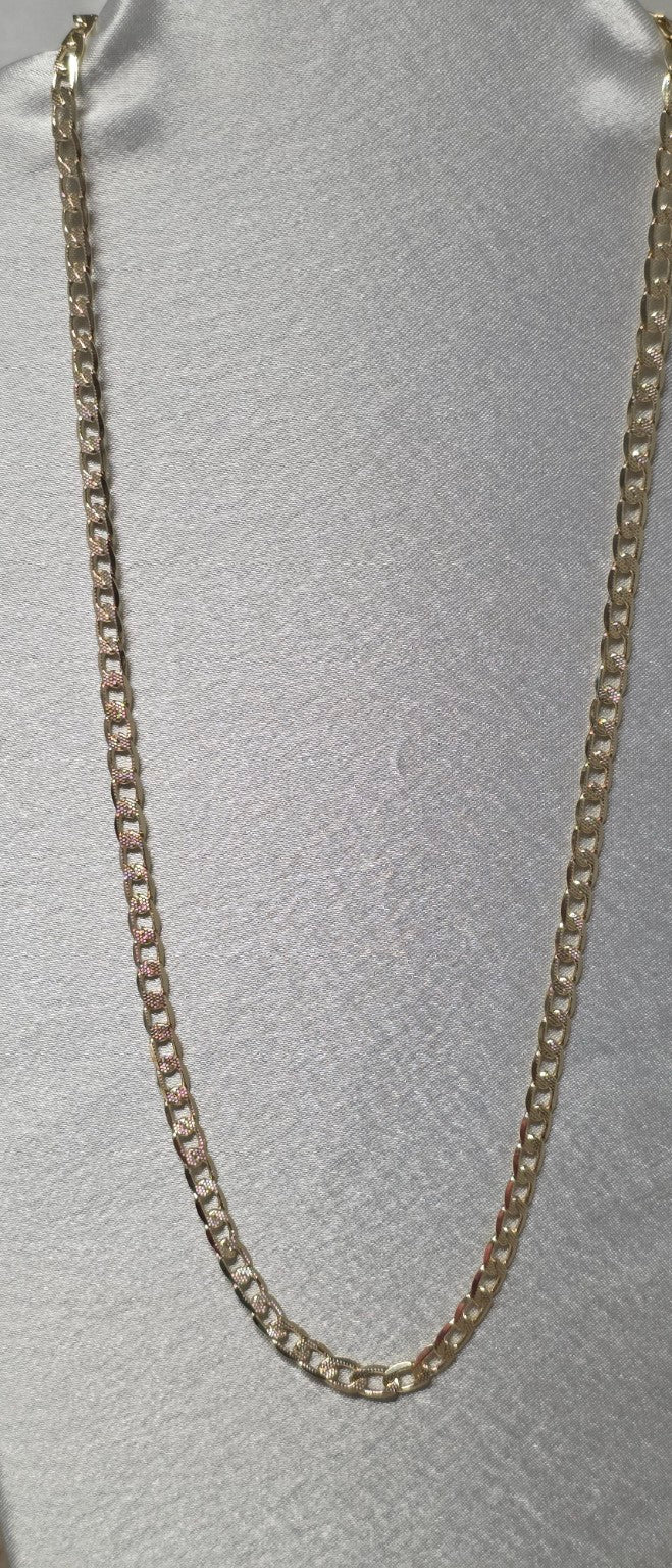 Cadena cubana plana oro laminado 14K - foto original
