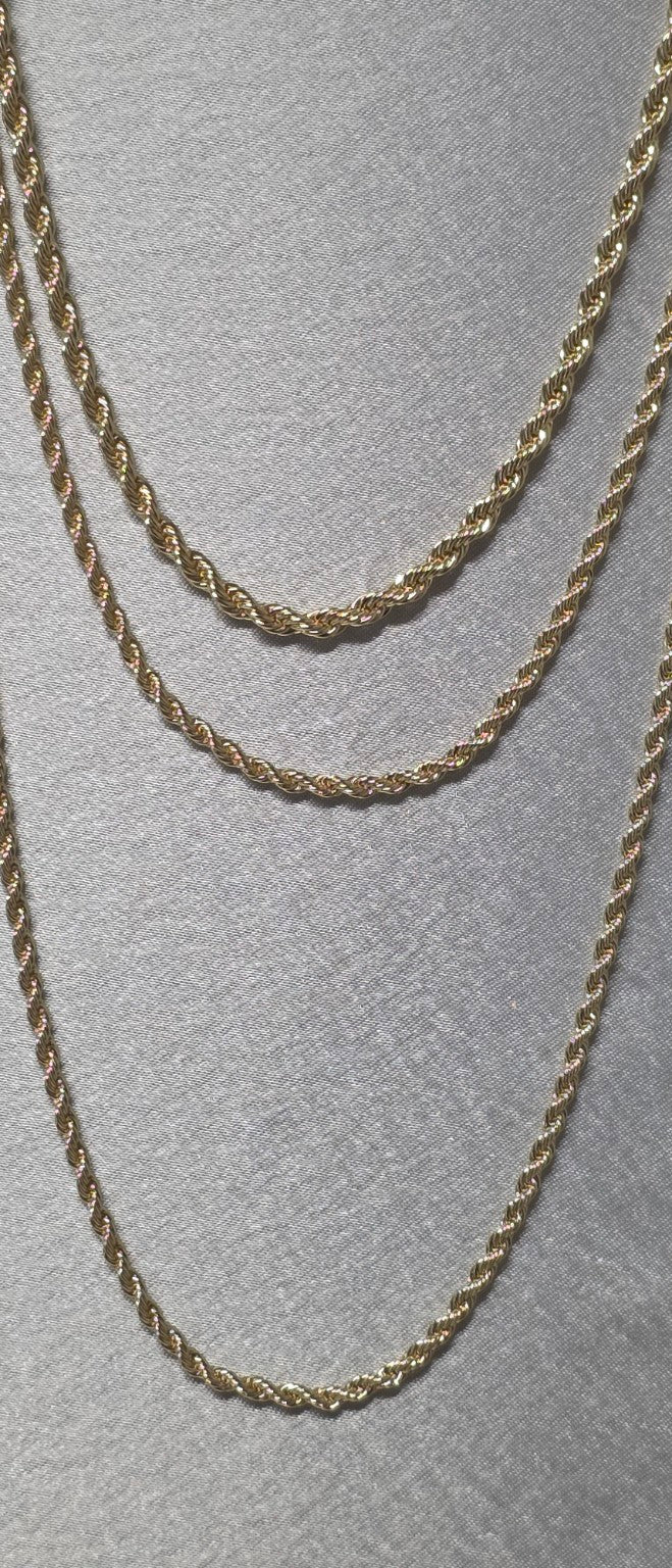 Cadena soga en oro laminado 14k - detalle