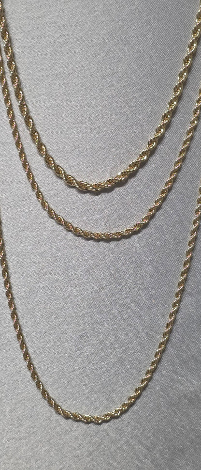 Cadena soga en oro laminado 14k - detalle