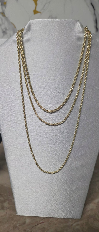 Cadena soga en oro laminado 14k