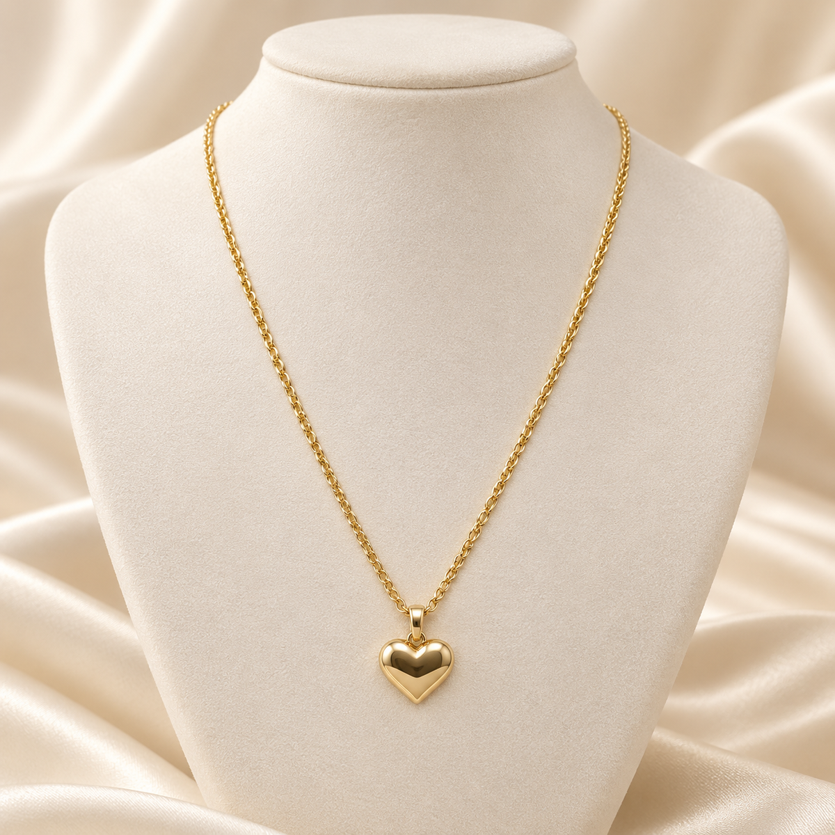 Collar Corazón Delicado en oro laminado 14k, cadena de 18 pulgadas