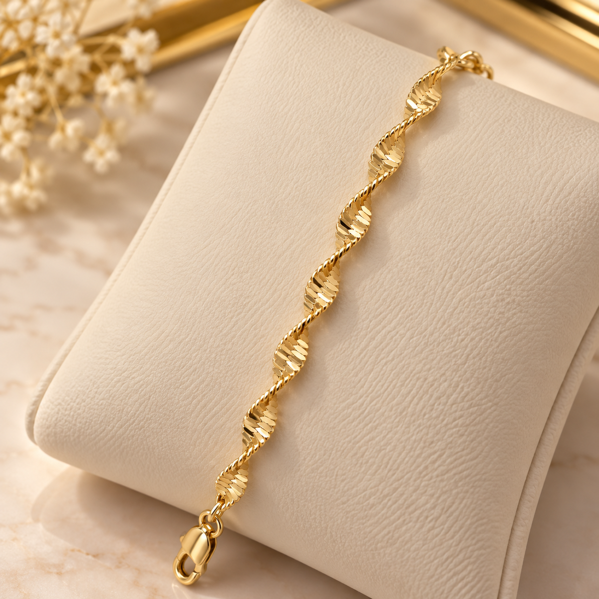 Pulsera torsal 7 pulgadas 3.5mm en oro laminado 14K - FL Passion Jewelry