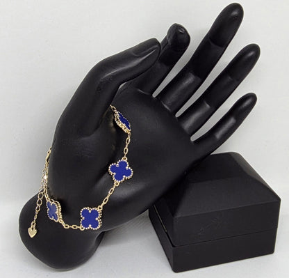 Pulsera 4 Hojas de Colores | Oro Laminado 14K