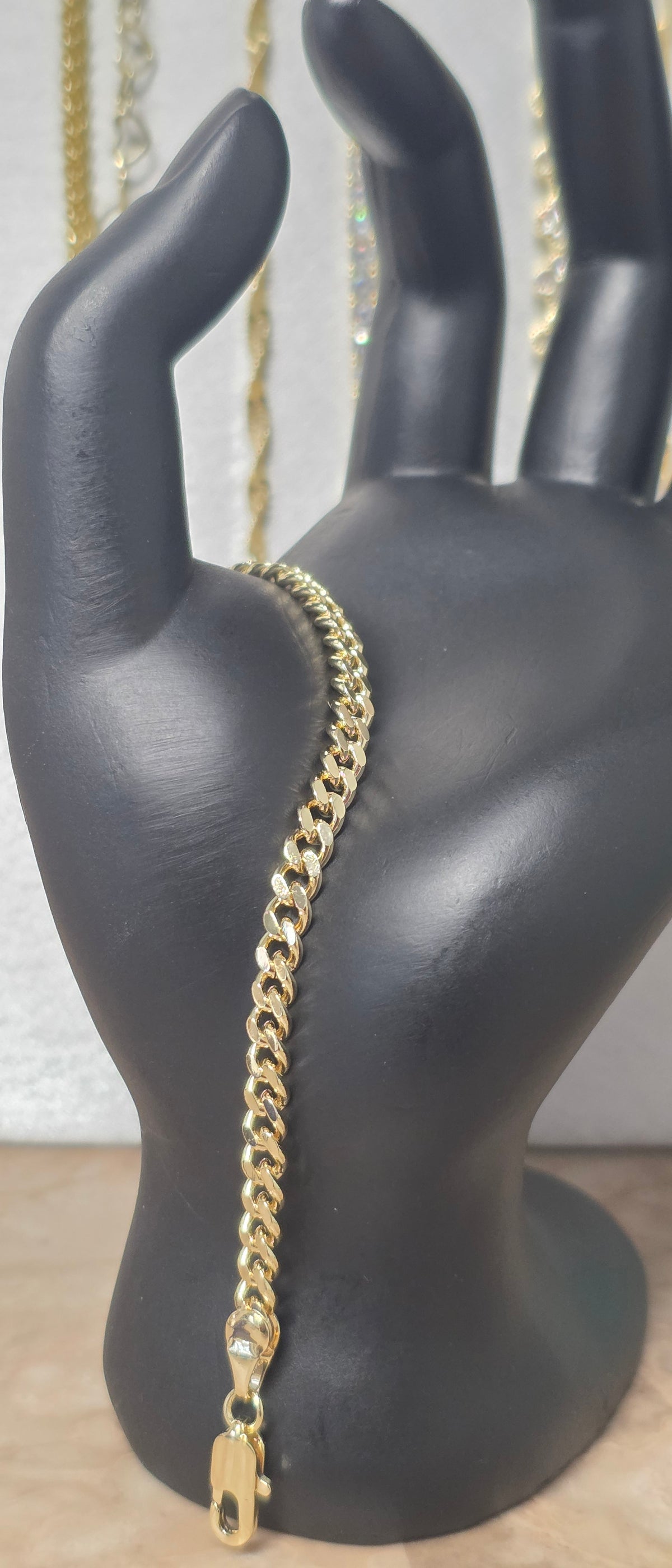 Pulsera Cubana 7” | 4mm y 4.5mm | Oro Laminado 14K