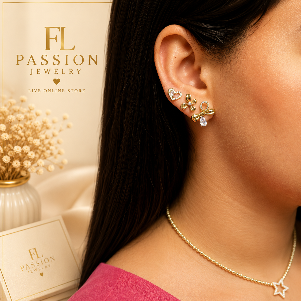 Trío Lazos & Corazón | Oro Laminado 14K
