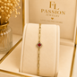 Pulsera 4 Hojas Roja | Oro Laminado 14K
