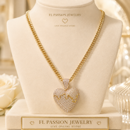 Dije Corazón Brillante | Oro Laminado 14K 💖✨