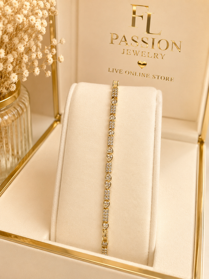 Corazones y Brillantes | Oro Laminado 14K 💖✨